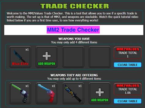 Mm2 trade checker supreme. Simply go to the "scam-report" channel located in the trading category and make a ticket! - Video proof is the only valid proof we will accept regardless of the situation. - Screenshots will not be tolerated as any sort of proof nor will it be looked over. - If you're reporting a Discord user, you must refresh your screen at the start of the video. 