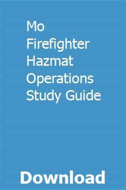 Mo firefighter hazmat operations study guide. - Linee guida acsm per prove di esercizio fisico e prescrizione capitolo 1.