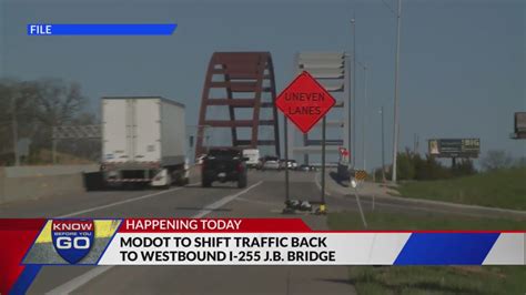 MoDOT shifting traffic back to WB I-255 Jefferson Barracks Bridge today