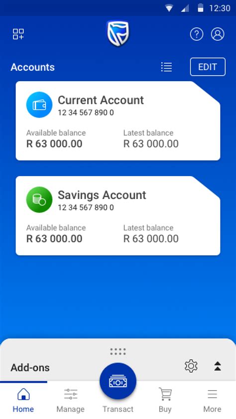 Mobile: How to view your account balance Standard Bank