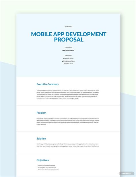 Mobile App Development Proposal Template in Word, Google Docs, Apple Pages