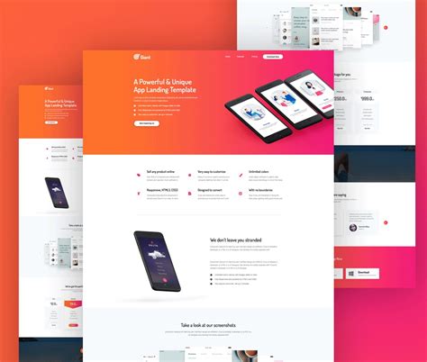 Mobile App Website Template PSD Download PSD