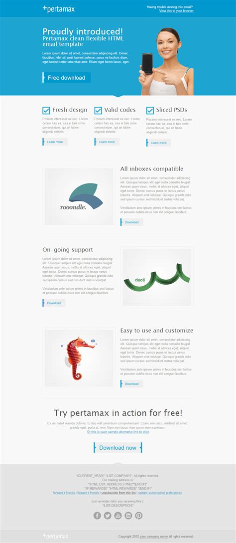 Mobile Friendly HTML Email Template Pertamax Html email templates