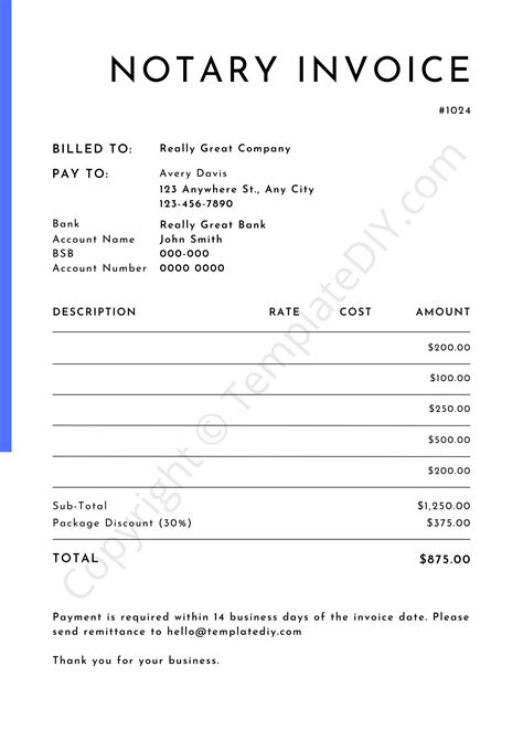 Mobile Notary Invoice Template Cards Design Templates