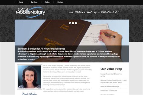 Mobile Notary Web design for San Diego