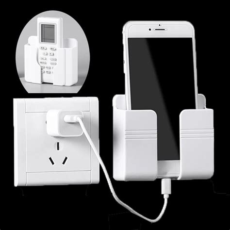 Mobile Phone Charging Organizer Storage Box Holder Wall Mounted Stand ...