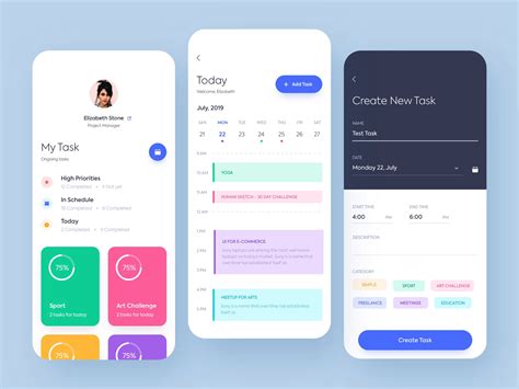 Mobile application Task planner by Outcrowd Mobile app design