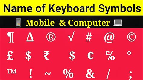 Mobile keyboard symbols list.  Perfect for developers, designers, and Symbo...