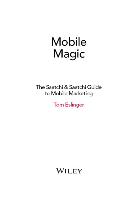 Mobile magic the saatchi and saatchi guide to mobile marketing and design. - Download del manuale di servizio aprilia quasar 50 100.