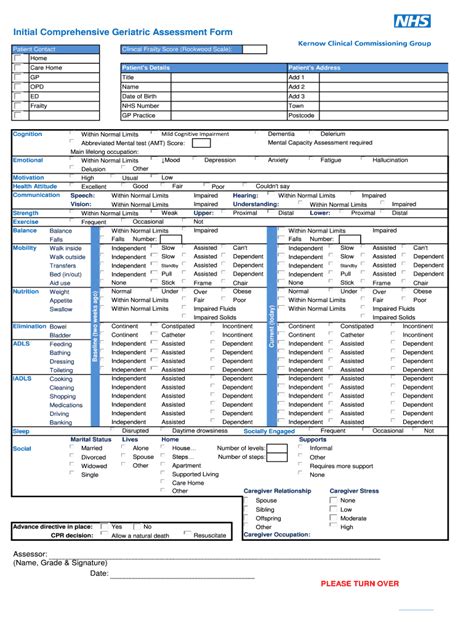 Mobility and functional assessment tool. pdf 10.  The Geriatric Assessment is a comprehensive...
