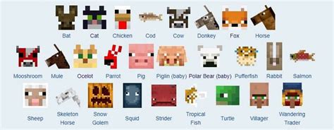 Mobs in Minecraft Types Behavior