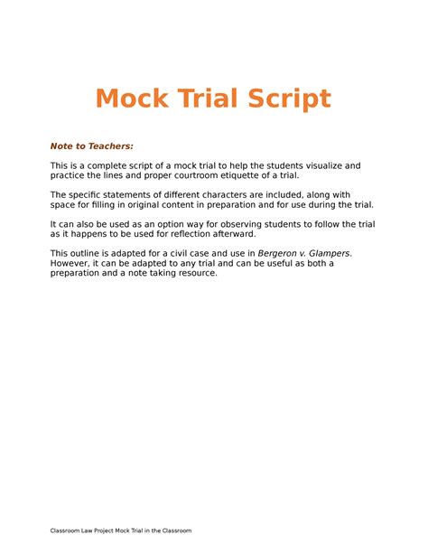 Mock Trial Script - wtps.org