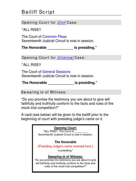Mock trial script.  All Rights Reserved.  __________________________ (Bailiff&rsquo;s name...