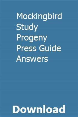 Mockingbird study progeny press guide answers. - Gmc 2001 2500 hd owners manual.