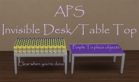 Mod The Sims APS Invisible Desk/Table
