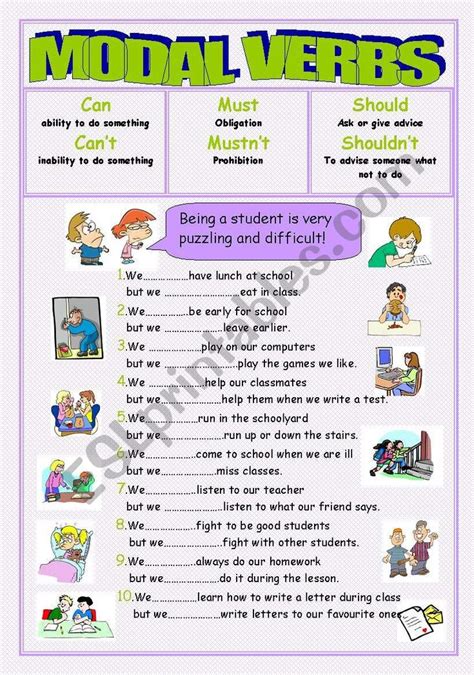 Modal verbs can and should