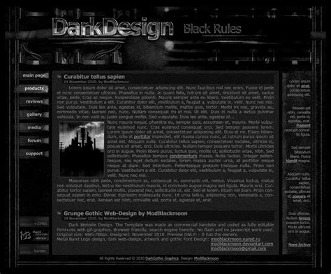 Modblackmoon Unique Dark Grunge Gothic Horror Web Design