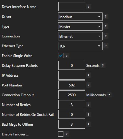 Modbus vb net. 7. Select Modbus from the Driver dropdown box.  Master will b...