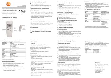 Mode d'emploi thermometre infrarouge