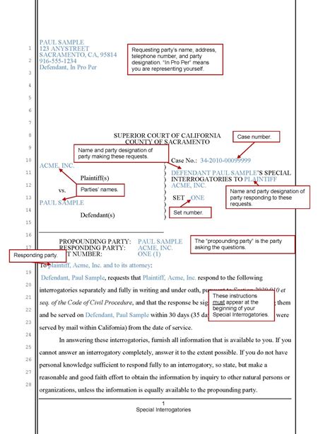 Model Special Interrogatories Quiet Title