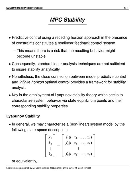 Model predictive control lecture notes.  [PDF] MPC Stability.  The lecture note ...