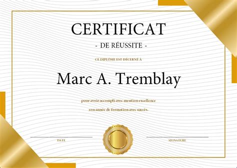 Modele attestation word
