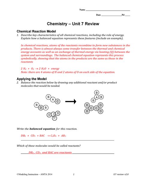 Modeling Chemistry U7 Test