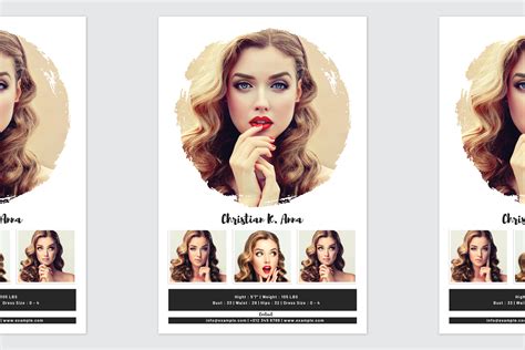 Modeling Comp Card Template Professional Comp Card Elegant Etsy