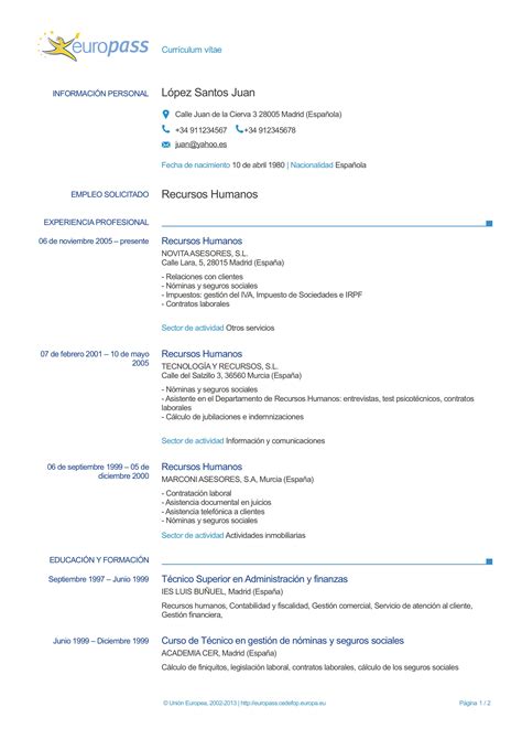 Modello Cv Europass Formato Word