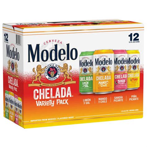 Modelo chelada variety pack. The Chelada Variety Pack serves as a way to enjoy the delicious flavors of Modelo Chelada in 12 oz. cans. The variety pack features four fruit-forward flavors, Mango … 