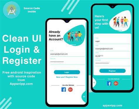 Modern Android Studio Login Registration Design For Free App Snipp