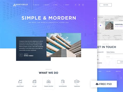 Modern Architecture Website Template Free PSD Download PSD