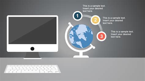 Modern Computer Desk PowerPoint Template SlideModel