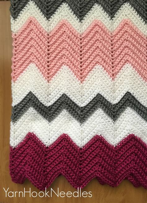 Modern Crochet Chevron Blanket with FREE Pattern! YarnHookNeedles