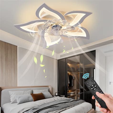 Modern Flower Shape Ceiling Fan Light LED Chandelier …