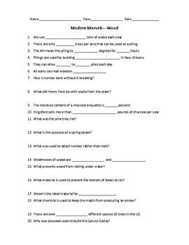 Modern Marvels Worksheet Answer Key