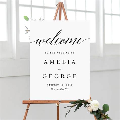 Modern Script Wedding Welcome Sign Msc Berry Berry Sweet