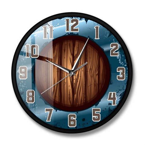 Modern Wall Clock Viking Barbarian Shield Silent Quartz Wall …