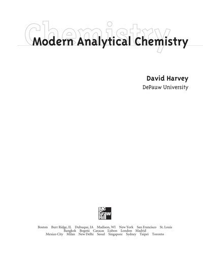 Modern analytical chemistry david harvey solutions manual. - Download of bmwz8 get the user guide.