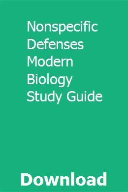 Modern biology study guide nonspecific defenses. - Hp pavilion touchsmart 23 all in one manual.
