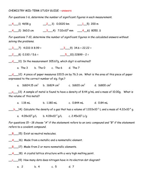 Modern chemistry midterm study guide 100 questions. - Manuale della soluzione di fisica quantistica di gasiorowicz.