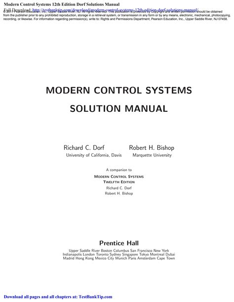 Modern control systems solutions manual 12th. - Kansallinen elektroninen kirjasto (opetusministerion tyoryhmien muistioita).