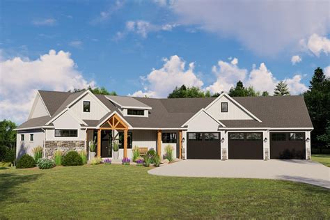 5-Bed Modern Farmhouse Plan with Unique Angle