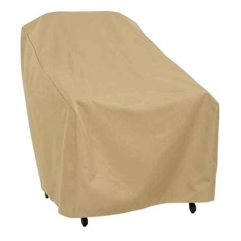 Patio chair cover: fits most standard patio chairs up to 33 in. L x 34 in. W x 31 in. H-not designed to entirely cover wheels or feet (2-pack) Loveseat and sofa cover: fits most patio loveseats and sofas up to 55 in. L x 33 in. W x 38 in. H - not designed to entirely cover wheels or feet (1-pack) . 