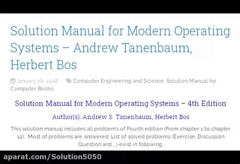 Modern operating systems tanenbaum solutions manual user. - Dayton electric pallet jack repair manual.