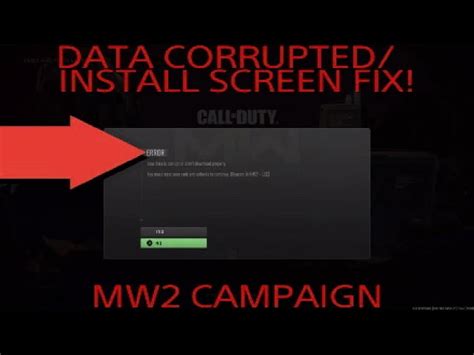 Modern warfare data corrupt or unusable.  in OpenDocument format or Rich Tex...