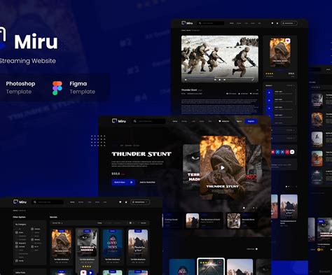 Modern website User Interface design template for a Video Streaming