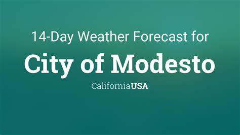 Sun & Moon. Weather Today Weather Hourly 14 Day Forecast Yesterday/Past Weather Climate (Averages) Currently: 61 °F. Clear. (Weather station: Modesto City-County-Sham Field, USA). See more current weather. Select month:. 