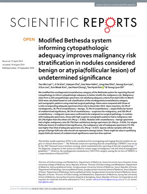 Modified Bethesda system informing cytopathologic …