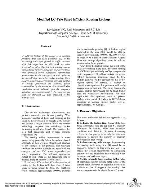 Modified LC-Trie Based Efficient Routing Lookup - Texas …